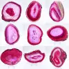 Fetta lucida di agata rosa tinta - 0
