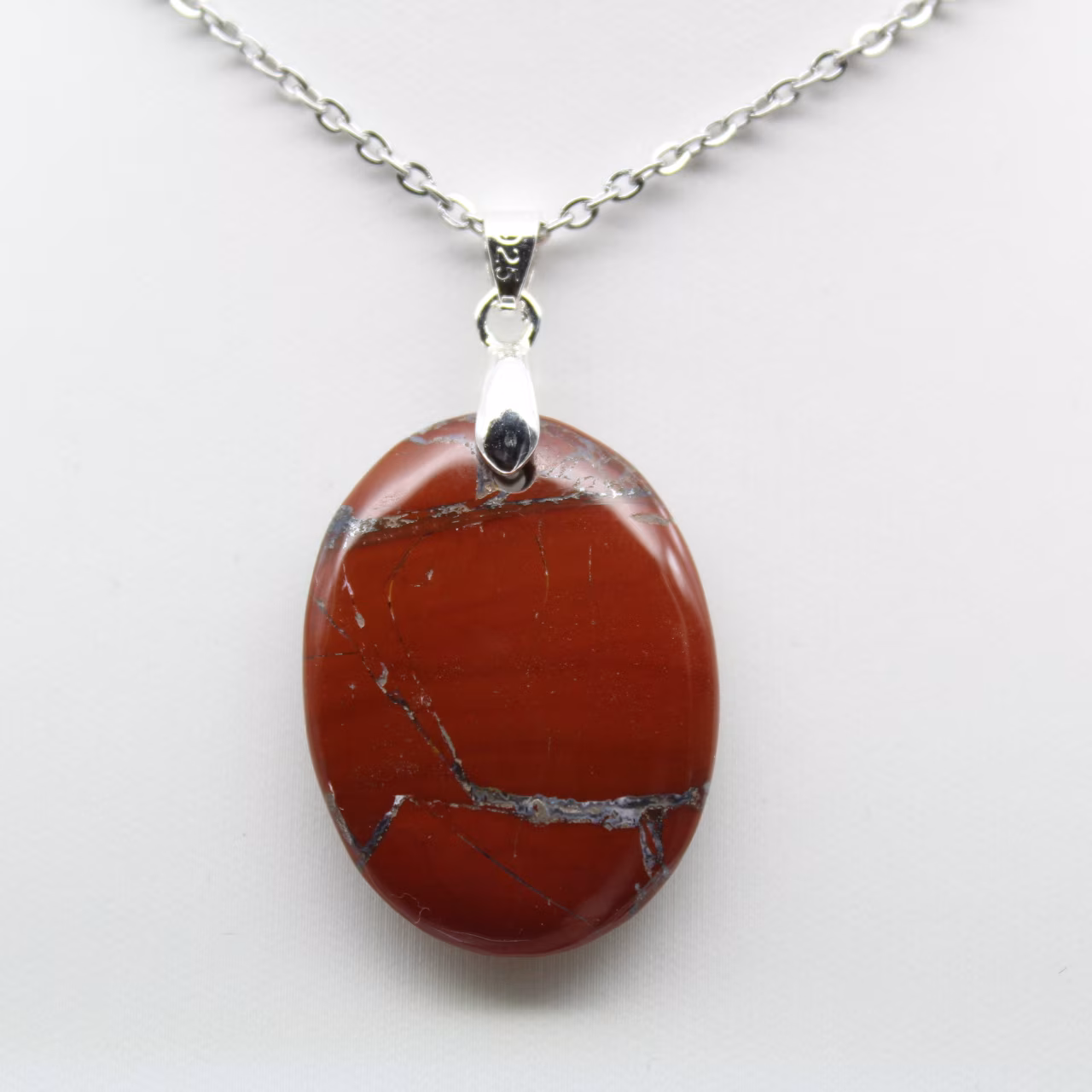 Collana con ciondolo in diaspro rosso