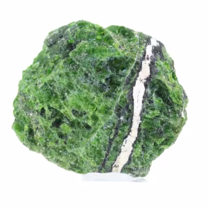 cromiopside finlandese grezzo su base, pietra verde 135 g