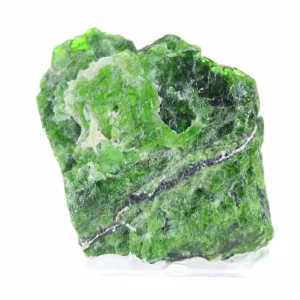 Cromodiopside naturale grezzo, campione verde proveniente dalla Finlandia, 80 g