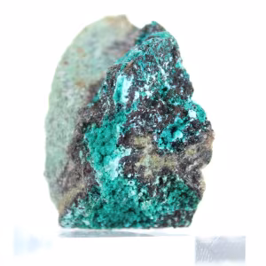 Cristalli di brochantite verde provenienti dal Cile su una base