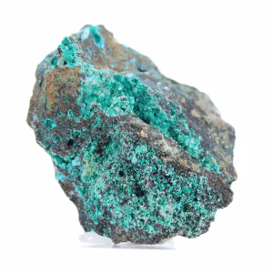Brochantite cilena: minerale grezzo su ganga e basamento