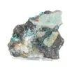 Brochantite naturale proveniente dal Cile, montata su un supporto espositivo. - 2