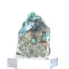 Brochantite naturale proveniente dal Cile, montata su un supporto espositivo. - 3