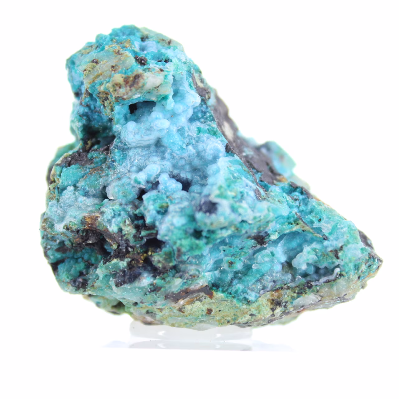 Campione di brochantite naturale proveniente dal Cile su una base