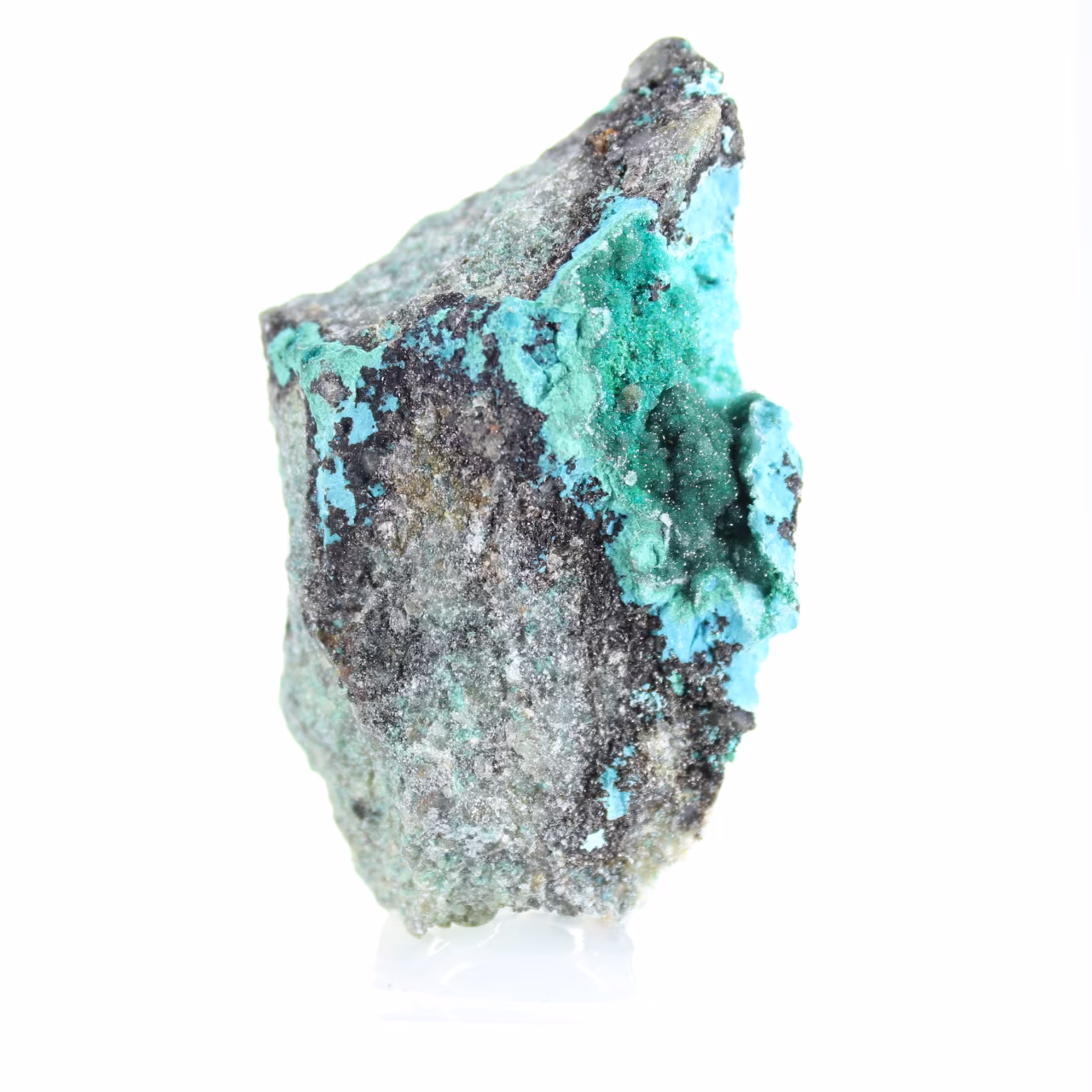 Campione di minerale di brochantite grezza proveniente dal Cile su Base