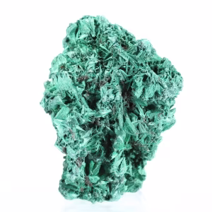 Piccolo esemplare di malacite fibrosa dalla RDC, base acrilica inclusa