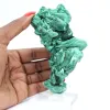 Alta malacite fibrosa dalla RDC su base, pietra da collezione - 7