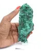 Colonna di malacite fibrosa del Congo, esemplare su base acrilica - 7