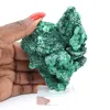 Campione di malacite fibrosa congolese su base trasparente - 6