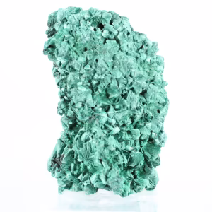 Malacite fibrosa del Congo, pietra da collezione dalla lucentezza satinata