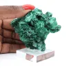 Malacite naturale a struttura fibrosa dal Congo, pezzo su base - 6