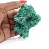 Malacite dal Congo a struttura fibrosa, esemplare minerale su base - 6