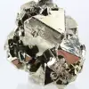 Autentica pirite ottaedrica proveniente dal Perù – Pezzo da esposizione - 5