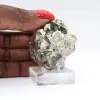 Autentica pirite ottaedrica proveniente dal Perù – Pezzo da esposizione - 6