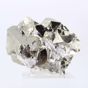 Pirite geometrica dal Perù – Cristalli ottaedrici su una base