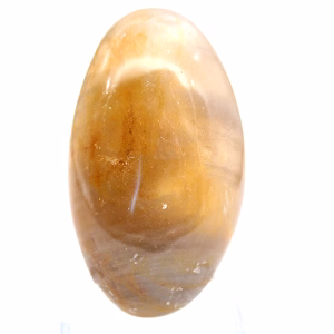Piccolo ciottolo di quarzo giallo del Madagascar da collezionare