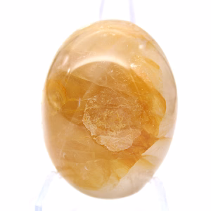Ciottolo di quarzo giallo del Madagascar, esemplare levigato