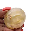 Ciottolo di quarzo giallo del Madagascar, pietra naturale levigata - 2