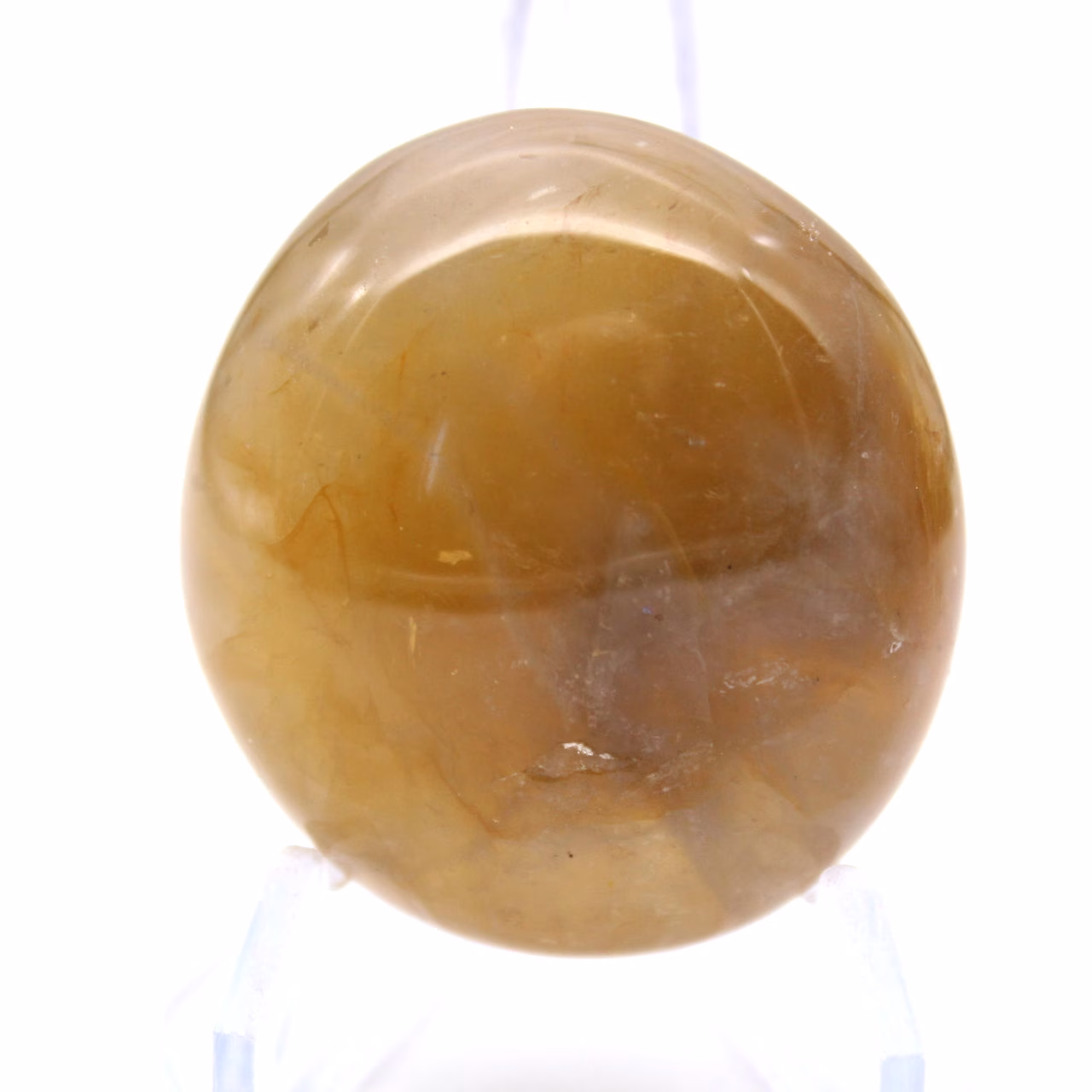 Piccolo ciottolo di quarzo giallo malgascio da esporre