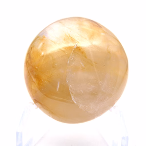 Ciottolo di quarzo giallo del Madagascar per vetrina mineralogica