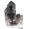 Quarzo morione del Brasile, cristallo naturale presentato su base in acrilico - 2