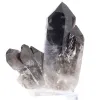 Quarzo morione del Brasile, cristallo naturale presentato su base in acrilico - 5