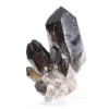 Cristallo tozzo di quarzo morione del Brasile, esemplare minerale su base - 0