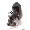Cristallo tozzo di quarzo morione del Brasile, esemplare minerale su base - 2