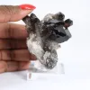 Cristallo di quarzo morione di origine brasiliana, espositore in acrilico - 1