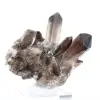 Cristallo di quarzo morione del Brasile, minerale nero montato su base - 0