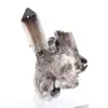 Cristallo di quarzo morione del Brasile, minerale nero montato su base - 3