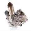 Cristallo di quarzo morione del Brasile, minerale nero montato su base - 4