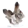 Cristallo di quarzo morione del Brasile, minerale nero montato su base - 5