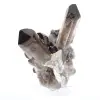 Cristallo di quarzo morione del Brasile, minerale nero montato su base - 6