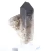Mini cristallo di quarzo morione del Brasile, pietra nera su base - 0