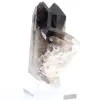 Mini cristallo di quarzo morione del Brasile, pietra nera su base - 4