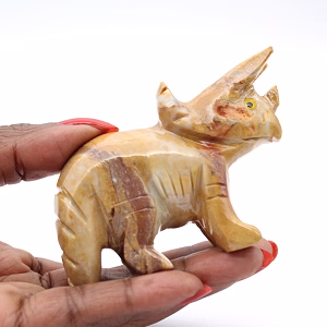Triceratopo in steatite naturale della Bolivia
