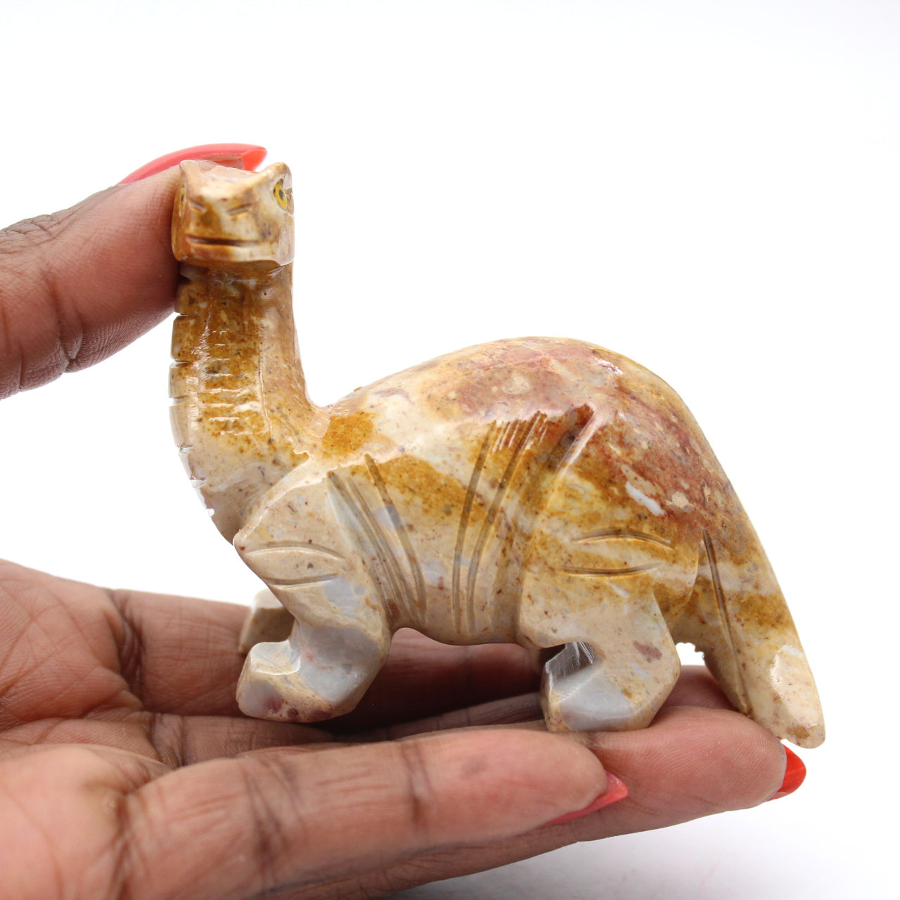 Diplodoco scolpito in pietra di steatite boliviana