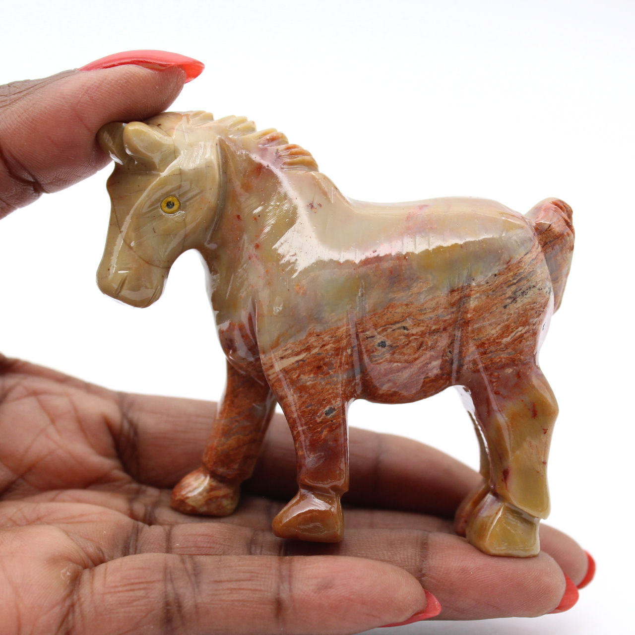 Cavallo in pietra di steatite scolpita della Bolivia
