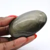 Pietra levigata in ossidiana dorata del Messico, ciottolo da collezione - 0