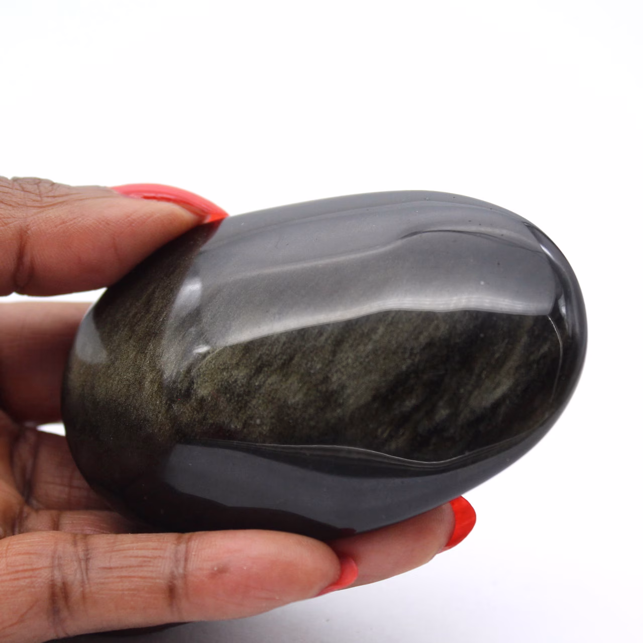 Grande ciottolo di ossidiana dorata del Messico, pietra da 115 g