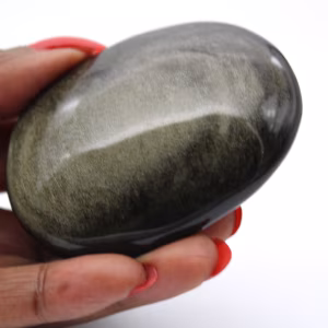 Ciottolo di ossidiana dorata messicana, pietra levigata da 100 g